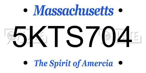 5KTS704 Massachusetts License Plate