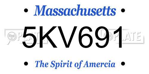 5KV691 Massachusetts License Plate