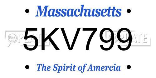5KV799 Massachusetts License Plate