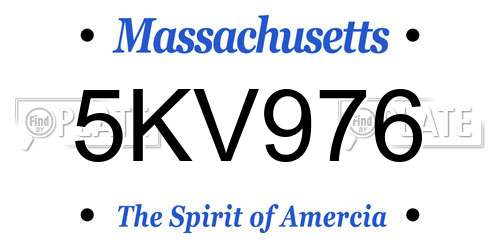 5KV976 Massachusetts License Plate