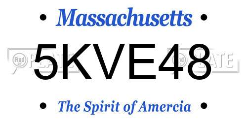 5KVE48 Massachusetts License Plate