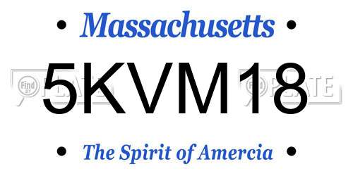 5KVM18 Massachusetts License Plate