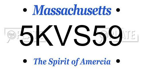 5KVS59 Massachusetts License Plate