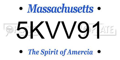 5KVV91 Massachusetts License Plate