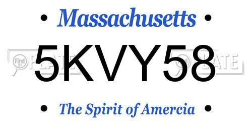 5KVY58 Massachusetts License Plate