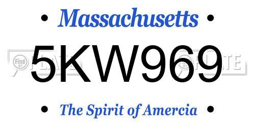 5KW969 Massachusetts License Plate