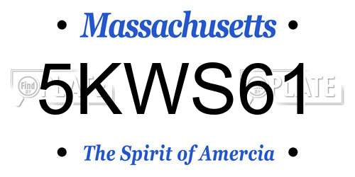 5KWS61 Massachusetts License Plate