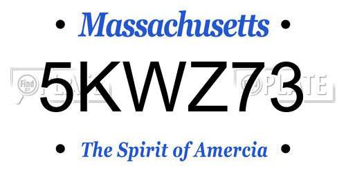 5KWZ73 Massachusetts License Plate