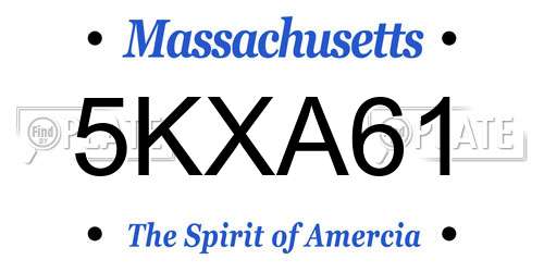 5KXA61 Massachusetts License Plate