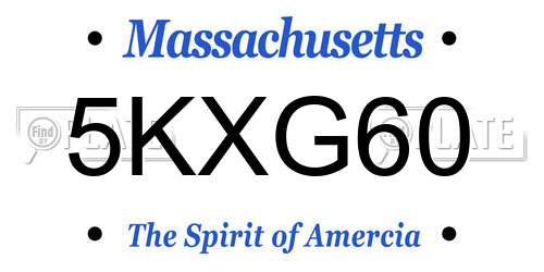 5KXG60 Massachusetts License Plate