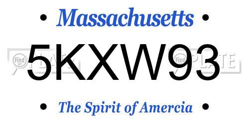 5KXW93 Massachusetts License Plate