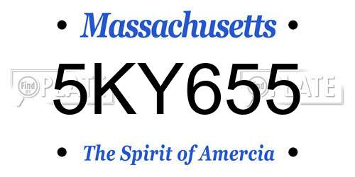 5KY655 Massachusetts License Plate