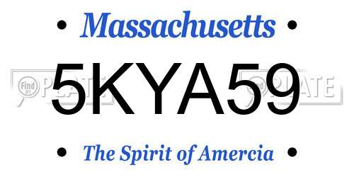 5KYA59 Massachusetts License Plate