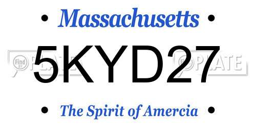 5KYD27 Massachusetts License Plate