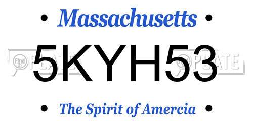 5KYH53 Massachusetts License Plate