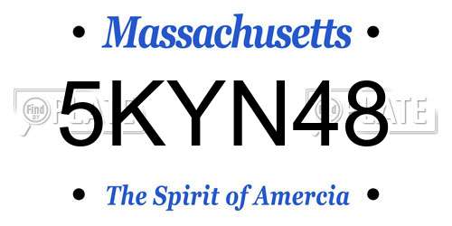 5KYN48 Massachusetts License Plate