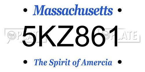 5KZ861 Massachusetts License Plate