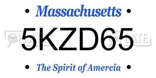 5KZD65 Massachusetts License Plate