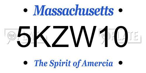 5KZW10 Massachusetts License Plate