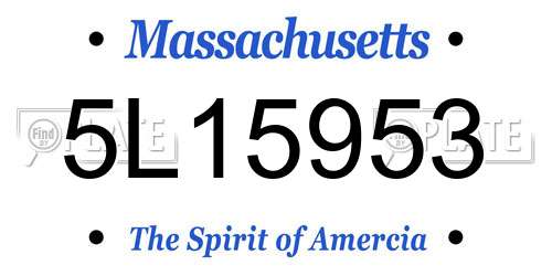 5L15953 Massachusetts License Plate