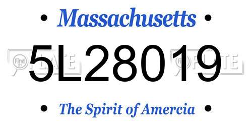 5L28019 Massachusetts License Plate
