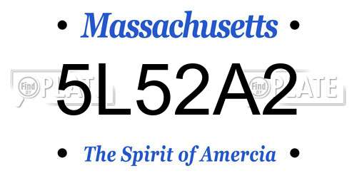 5L52A2 Massachusetts License Plate