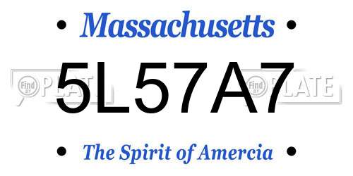 5L57A7 Massachusetts License Plate