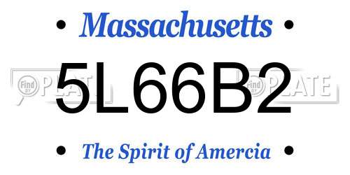 5L66B2 Massachusetts License Plate