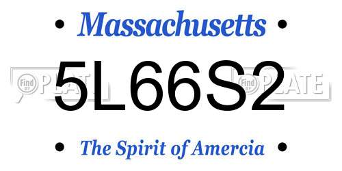 5L66S2 Massachusetts License Plate