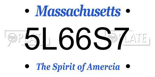 5L66S7 Massachusetts License Plate