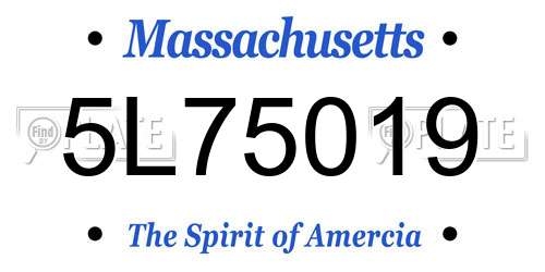 5L75019 Massachusetts License Plate