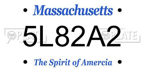 5L82A2 Massachusetts License Plate