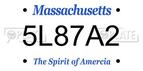 5L87A2 Massachusetts License Plate