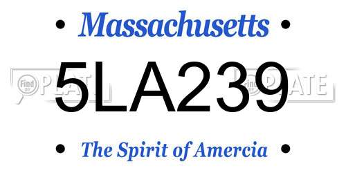 5LA239 Massachusetts License Plate
