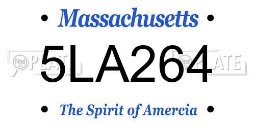 5LA264 Massachusetts License Plate