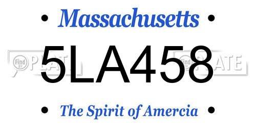 5LA458 Massachusetts License Plate