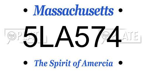 5LA574 Massachusetts License Plate