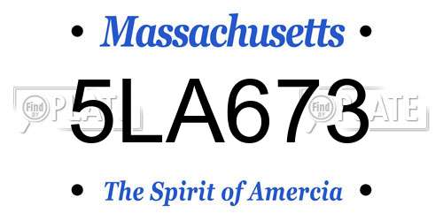 5LA673 Massachusetts License Plate