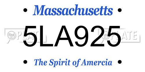 5LA925 Massachusetts License Plate