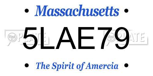 5LAE79 Massachusetts License Plate