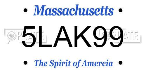 5LAK99 Massachusetts License Plate