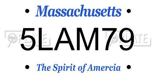 5LAM79 Massachusetts License Plate