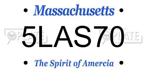5LAS70 Massachusetts License Plate