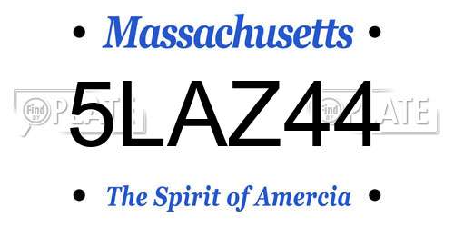 5LAZ44 Massachusetts License Plate