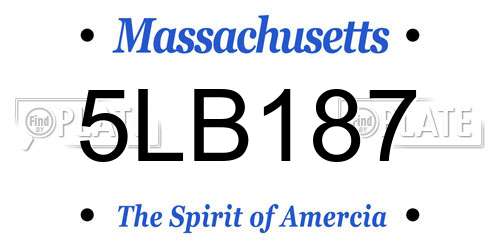 5LB187 Massachusetts License Plate