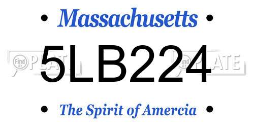 5LB224 Massachusetts License Plate