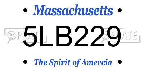 5LB229 Massachusetts License Plate