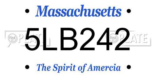 5LB242 Massachusetts License Plate