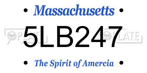 5LB247 Massachusetts License Plate