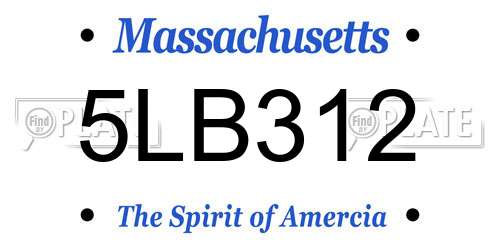 5LB312 Massachusetts License Plate